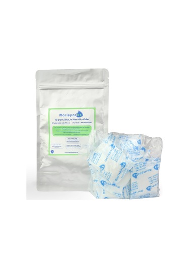 Marispacks 10 G X 25 Adet Silikajel Nem Alıcı Paket Nonwoven, Aluminyum Doypack Ambalajda