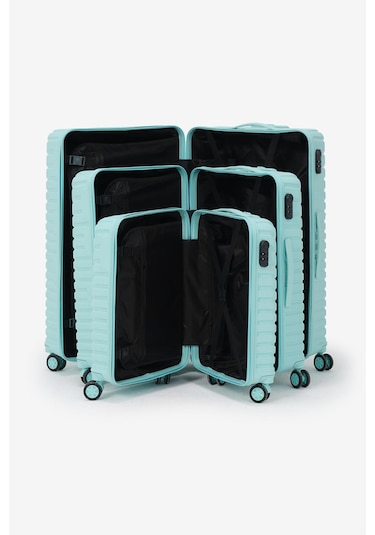 3'lü Set Silikon Kırılmaz Pp Unisex Turkuaz Valiz Pwvlz005 Turkuaz