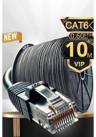 Mn6 M108xf 10 Metre Internet Kablosu/ftp 0.60mm-cat6/ıki Kat Korumalı Iç Dış Mekan/10 M Ethernet Kablosu