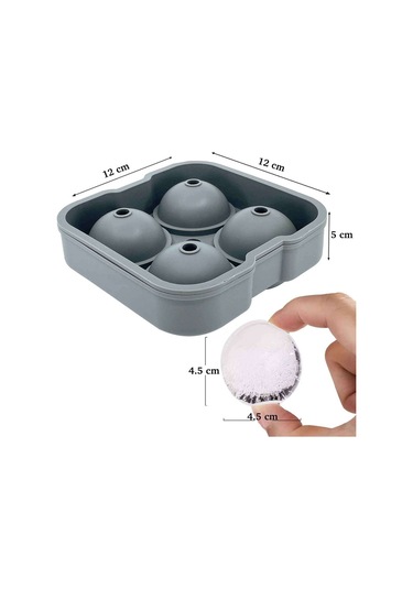 Silikon Buz Kalıbı Yuvarlak Küre Buz Kalıbı 4 Lü Renkli