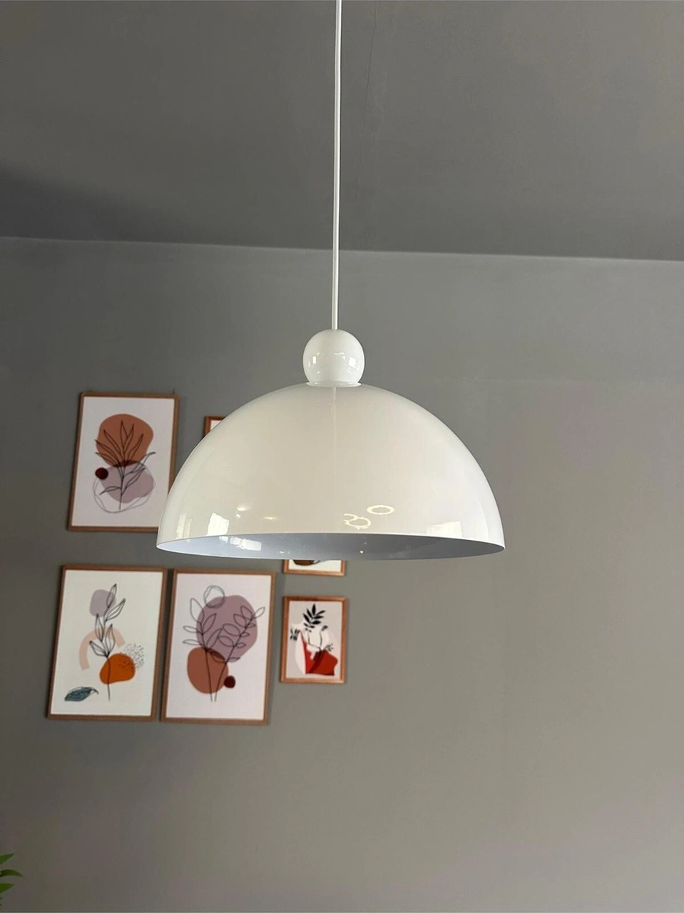 Yimpi Avize Tekli Beyaz Boncuk Başlık Sarkıt Salon Kuaför Cafe Dekoratif Aydınlatma Pastane Beyaz