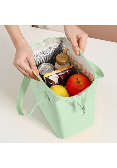 Yaozixa Yeşil Isı Ve Soğuk Saklama Çanta, 23x14x24cm, Oxford Kumaş + Alüminyum Folyo, Çelik Çerçeveli, Elden Taşınabilir, Çalışma/okul İçin Bento Çantası Yeşil
