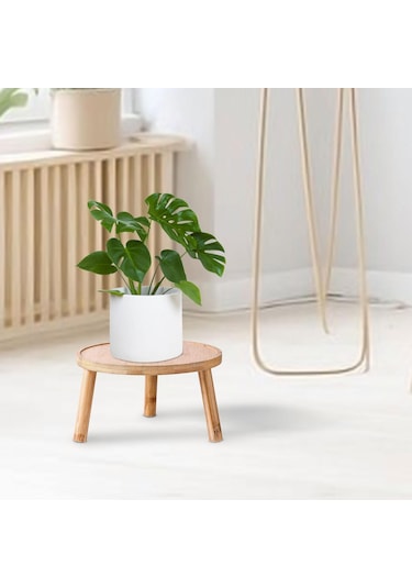 Suntek Saksı Tutucu Ekici Raf Otel Ahşap Bitki Standı Masa Odun