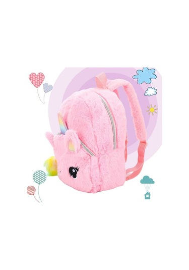 Three Beans Unicorns Karikatür Okul Kitap Çantası Kız Kadın Kürk Sırt Çantası Anaokulu Sevimli Çanta Seyahat Çocuk Schoolbag Çocuklar Hediye Kitap Çantası Pembe W9bh2x Pembe
