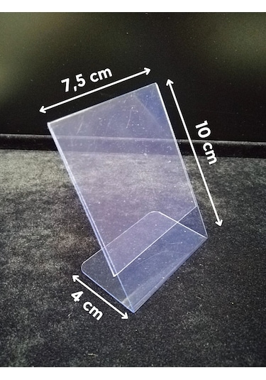 10 Adet Pvc Etiketlik A7 Ayaklı Açılı Dik Boyut 10x7,5 Cm Stand