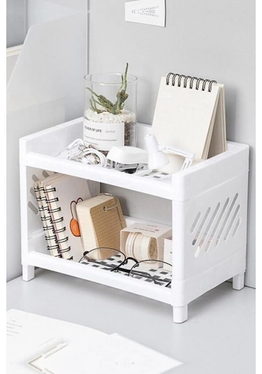 Rotanev İki Katlı Banyo Mutfak Dolap İçi Düzenleyici Organizer Raf Çok Kullanışlı Raf Ünitesi