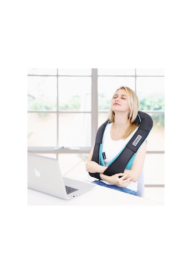 Valkyrie Şarjlı Shiatsu Bel Bacak Ayak Sırt Boyun Masaj Aleti Isıtmalı 8 Nodüllü 1. Kalite Rahatlatıcı Kas Gevşetici Masaj Cihazı Siyah