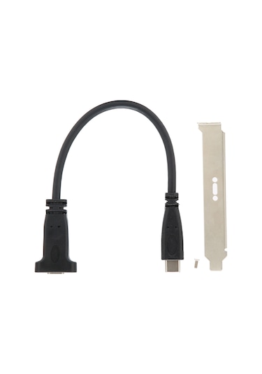 Usbc Usb3.1 Typec Erkek - Dişi Uzatma Kablosu Adaptör Kablosu Metal Panel Montaj Vidası İle