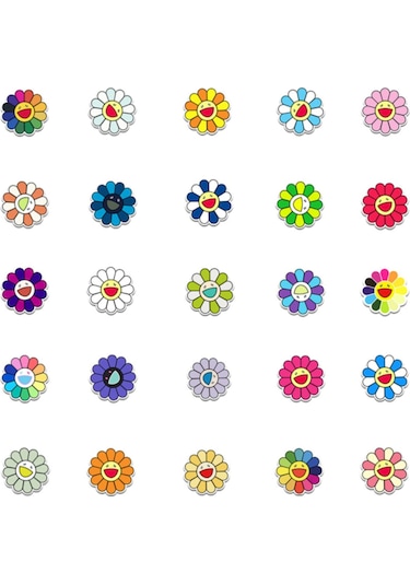 50 Adet Tekrarsız Renkli Çiçekler Kalite Pvc Sticker 02