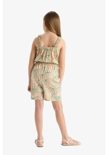 Defacto Kız Çocuk Desenli Askılı Tulum B4814a825hsog189 Turuncu