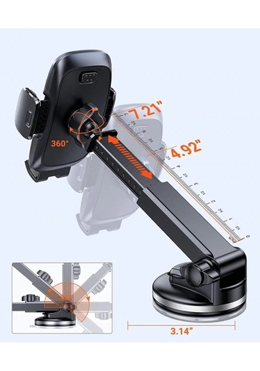 Araç Içi Otomatik Telefon Tutucu Cam Ve Torpido Için Yüksekkalite