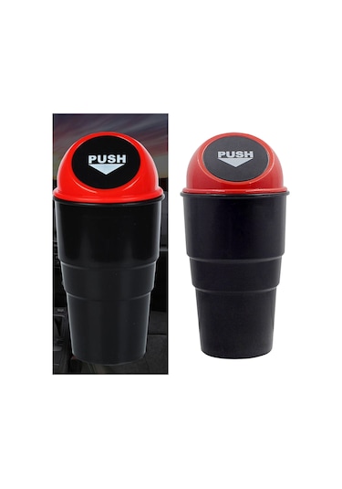 Homyl Oto Araba Çöp Tutucu Kutusu Toz Sepeti Tenekesi Kırmızı Kırmızı