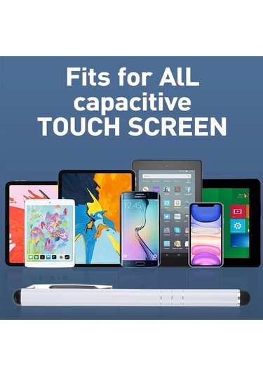 Evrensel Üç Halkalı Cep Telefonu Yazı Kalemi Beyaz