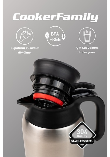 Cooker Family 2 Litre Paslanmaz Çelik Termos Ckr2088 Diğer