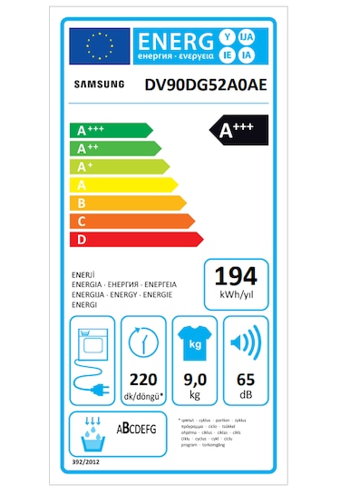 Samsung DV90DG52A0AEAH 9 KG Isı Pompalı Çamaşır Kurutma Makinesi