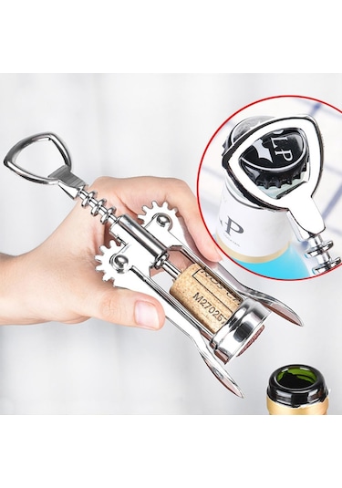 Profesyonel Pratik Çelik Tirbuşon Mantar Kapak Açacağı Diğer