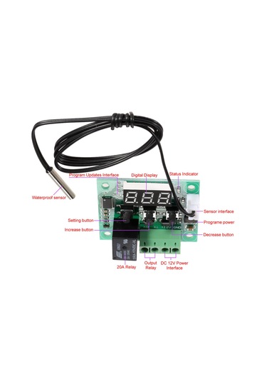 50-110 C W1209 Dc 12v Dijital Mini Termostat Sıcaklık Kontrol Cihazı Kontrol Anahtarı Sensör Modülü