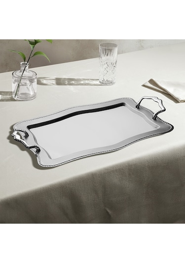 Nehir Zincir Saten Çelik Çay Tepsi