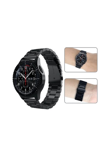 Seiko Kayış Bilezik 24mm Siyah Paslanmaz Çelik Saat Kayışları Erkekler/kadınlar İçin