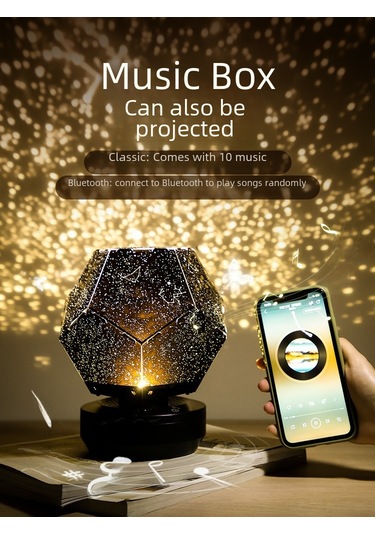 Shineyee Bluetoothlu Dönen Yıldız Projeksiyonu, Usb İle Beslenir, Uzaktan Kumanda İle Kontrol Edilebilir, Ev/ofis İçin Romantik Ambiyans Işığı Diğer