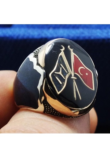 Vog Iyı Ve Ay Yıldız Sancaklı Lüks Model 925 Ayar Gümüş Erkek Yüzük