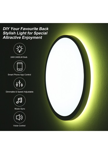 Neoglint Ac110-277v 24 W 12" Rgb+cct Led'ler Tavan Led Işığı Beyaz Beyaz