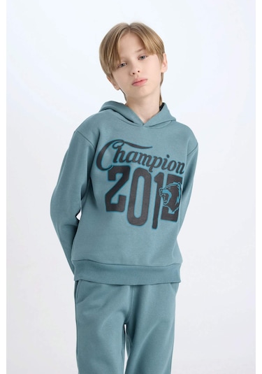 DeFacto Erkek Çocuk 2'li Takım Kapüşonlu Baskılı Sweatshirt Beli Lastikli Eşofman Altı D3561A824WNGN1208 DeFacto Erkek Çocuk 2'li Takım Kapüşonlu Baskılı Sweatshirt Beli Lastikli Eşofman Altı D3561A824WNGN1208