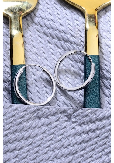 925 Ayar Gümüş Trend Halka Küpe 2mm - 20mm Gümüş