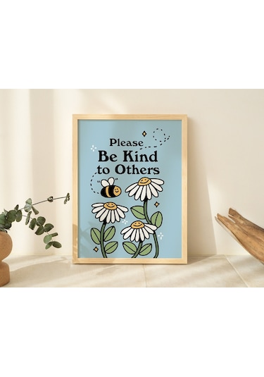 Arı Çiçek Duvarı, Nazik Olun, Retro Çiçek Duvar Dekoru, Çiçek Sanatı