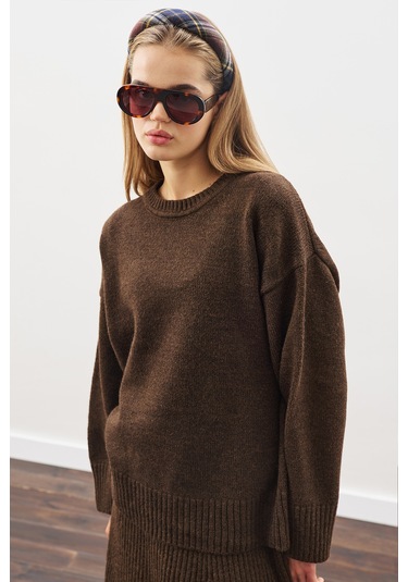 Chunky Oversıze Kazak Kahverengi Kahverengi