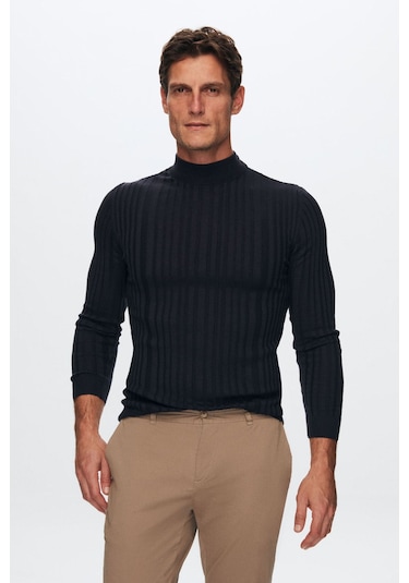 D's Damat Slim Fit Fitilli Erkek Kazak Lacivert 5HF06ORT64100 Lacivert