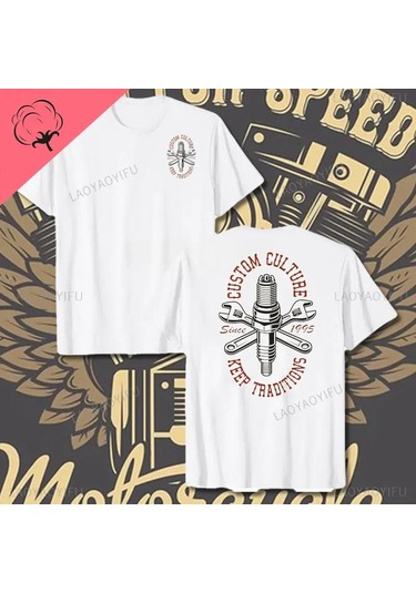 Laoyaoyifu Çapraz Pistonlar Mekanik Grafik T-shirt Erkekler Pamuklu Tee Gömlek Streetwearpembe Pembe