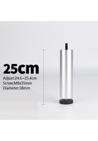 Suntek Magideal 4 Adet Alüminyum Alaşımlı Mobilya Gümüş-25cm