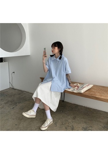 Sones Yüksek Bel Drape Etek Bol Ve İnce Orta Uzunlukta A Kesim Etek Beyaz