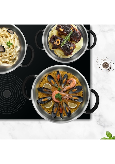 Serenk Modernist 6 Parça Çelik Tencere Seti, 18/10 Paslanmaz Çelik, 18-22-26 Cm