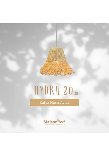 Rafya Hasır El Yapımı Bohem Tasarım Orta Boy Sarkıt Avize 1 Adet Diğer