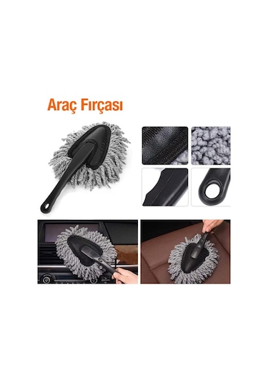 Polham 9 Parçalı Araba, Motorsiklet İçin Detaylı Temizleme Seti, Oto Bakım Seti, Mikrofiber Set