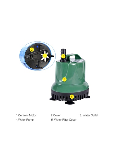 25 W 1600l-h Dalgıç Su Pompası Mini Fıskiye Pompası