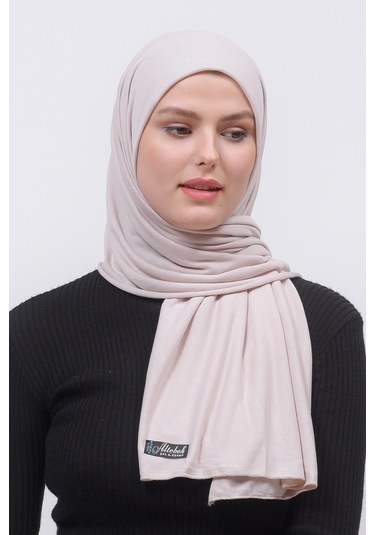 Altobeh Tesettür Kadın Düz Renk Penye Şal Hijab - Açık Latte