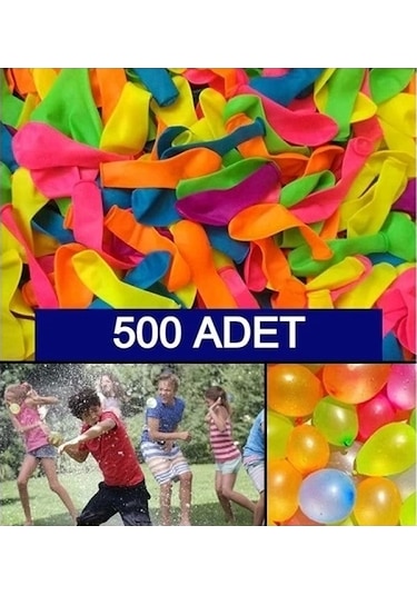 500 Adet Su Balonu Karışık Renkli Balon Eğlenceli Su Savaşları
