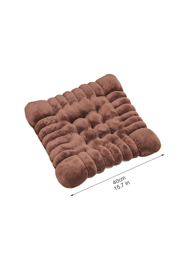 Suntek Peluş Zemin Yastık Kanepe Ofis Yurt Kare-kahverengi