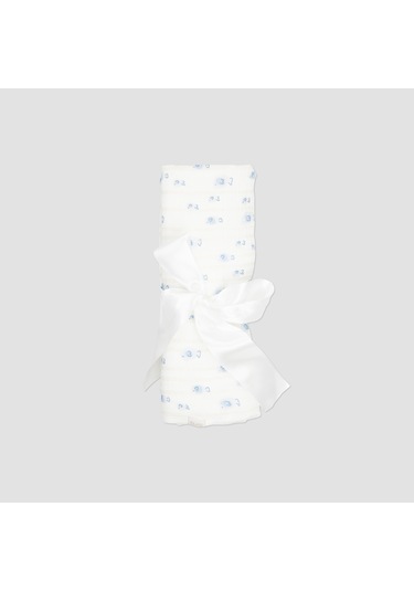 Erkek Çocuk Baskılı Müslin Battaniye Ekru Ekru