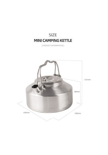 Dofolink 1l Taşra Çay/kahve Çayı 304 Paslanmaz Çelik Taşra Kamp Çelik Su Kaynak, Taşra Piknik Hikaplama Için Taşınabilir Gümüş