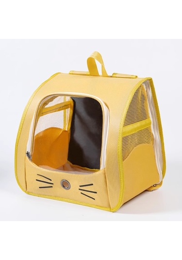 Açık Tasarımlı Seyahat Kedisi Sırt Çantası-a Sarı