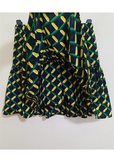 Kadın Şort Etek-143- Desenli Çok Renkli