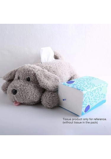 Peluş Oyuncak Köpek Doku Tutucu Karikatür Doku Klozet Kapağı Açık Kahverengi