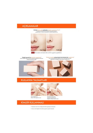 Missha Waffle Puff Köşeli Makyaj Süngeri 4 Adet