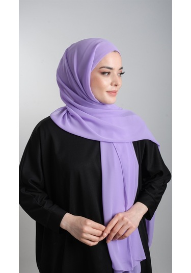 Mor Pratik Hazır Geçmeli Şal Şifon Boru Boneli 3001_46