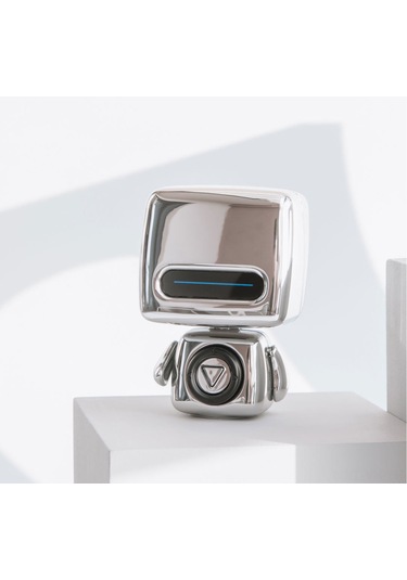 Vkemall Robot Şekilli Bluetooth Hoparlör, Taşınabilir Mini Müzik Çalar, 8 Saat Çalışma Süresi, 8m Bluetooth Mesafesi, Gizli Gösterge Işığı, Gümüş Renk
