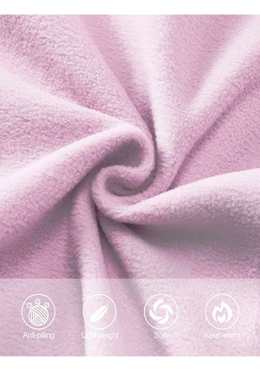 Genıus Store Kadın Tam Fermuarlı Kalın Outdoor Polar Ceket Lila